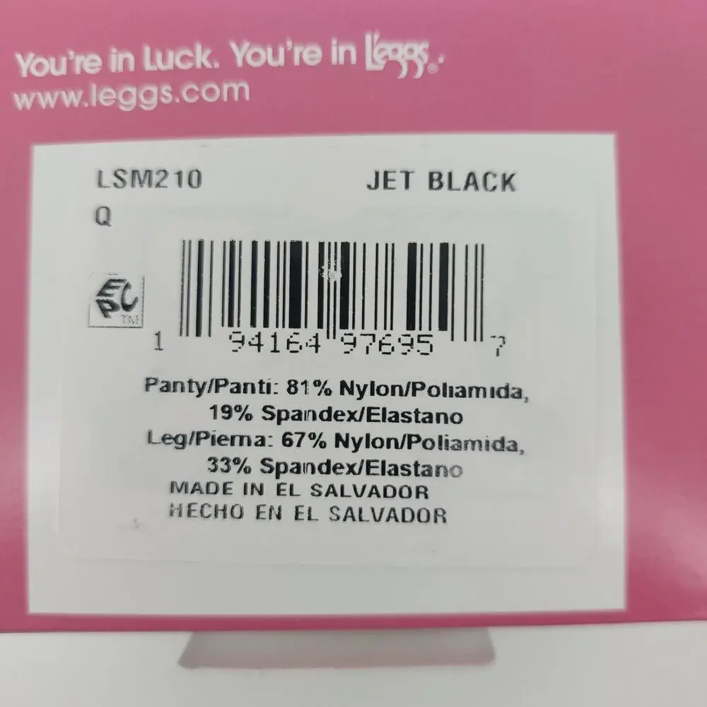 Leggs Jet 6 Pairs Tights Black Q Silken Mist Ultra Sheer Legs Control Top 3 Box
